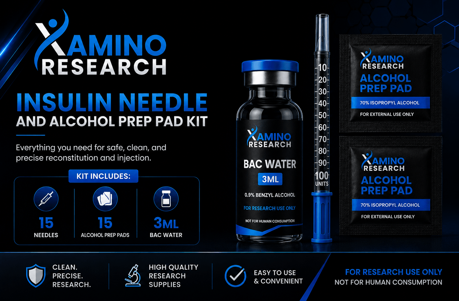 Insulin Needle & Alcohol Prep Pad Kit